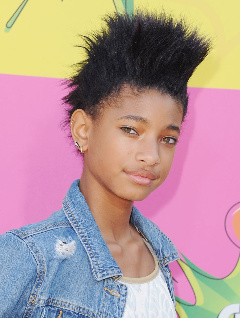 A faux hawk and eyeliner make Willow's features pop.