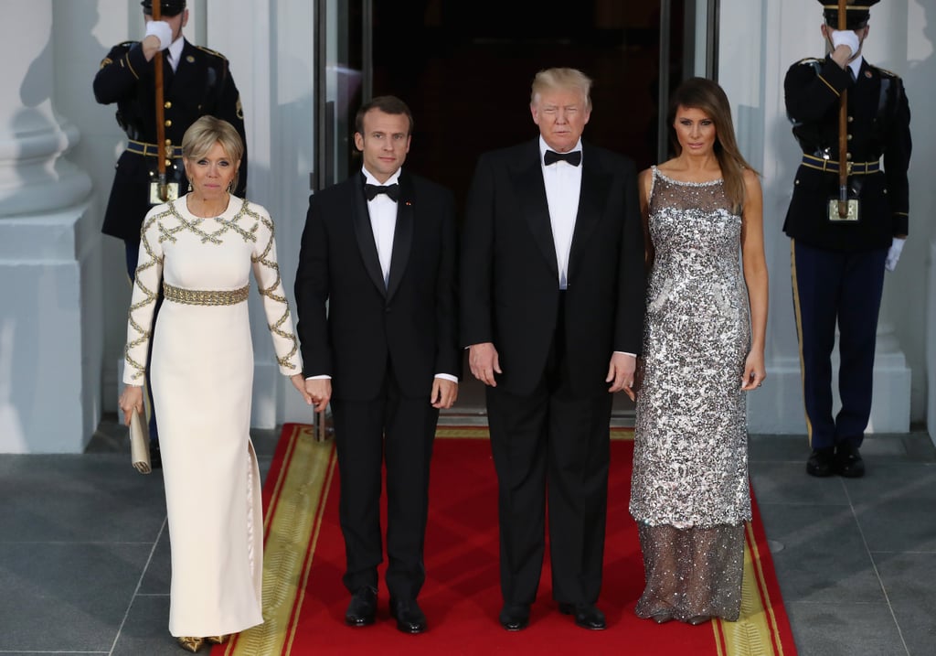 Melania Trump Sequined Chanel Dress at State Dinner 2018