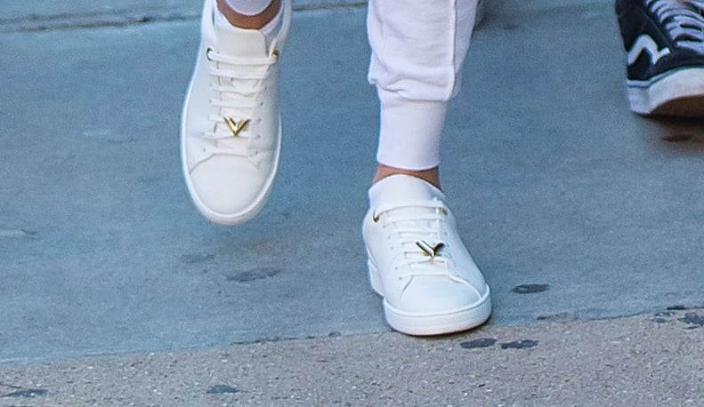 Louis Vuitton White Leather Logo Embellished Frontrow Low-Top