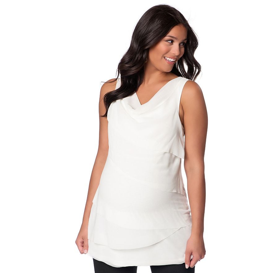 Oh Baby by Motherhood Tiered Mixed-Media Top ($21, originally $36)