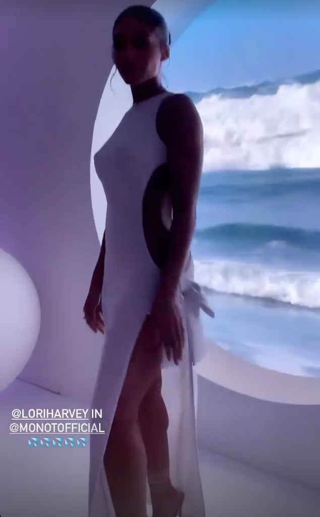 Lori Harvey's White Cutout Dress at SKN by LH Launch Party