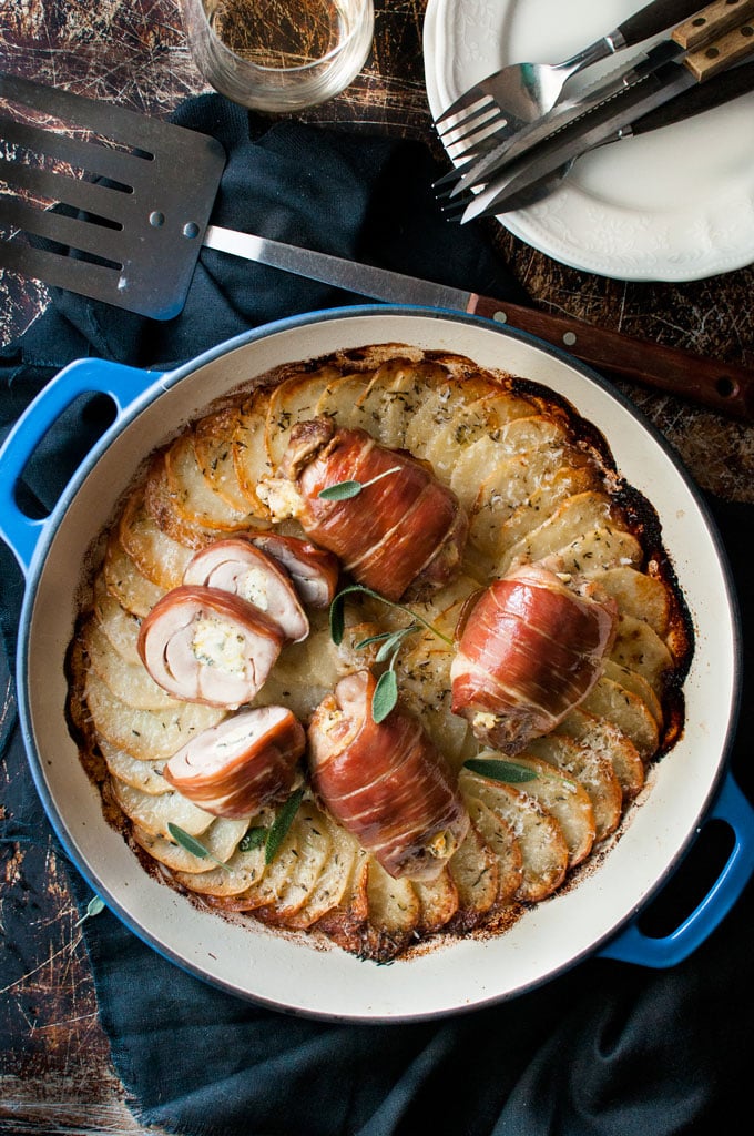 Prosciutto-Wrapped Chicken With Scalloped Potatoes