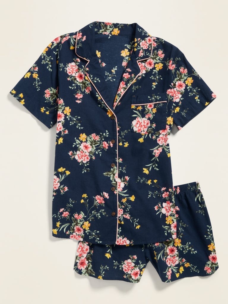 Old Navy Floral-Print Poplin Pajama Shorts Set 
