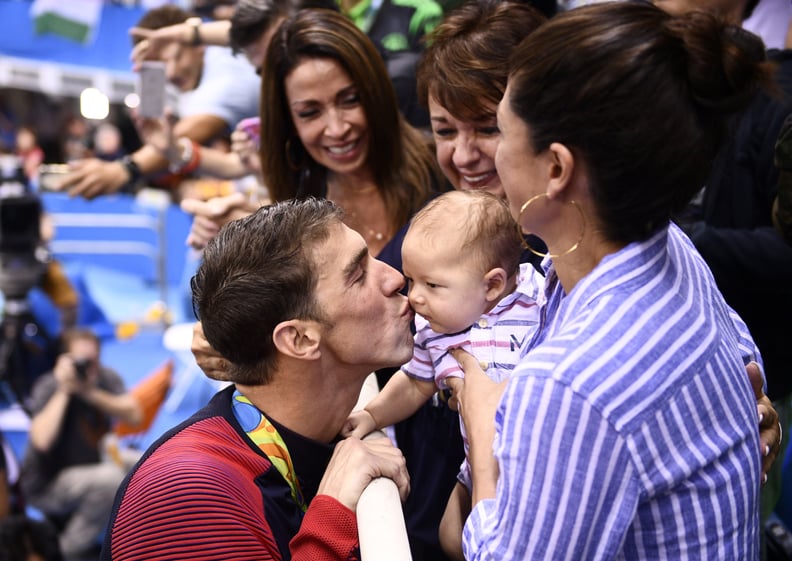When Boomer Phelps got a kiss from his daddy.