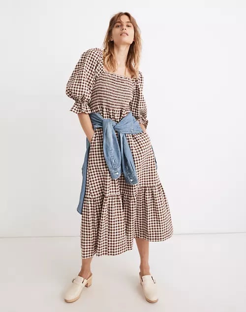 For Maximum Practicality: Madewell Lucie Elbow-Sleeve Smocked Midi Dress