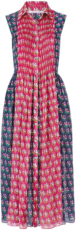 Diane von Furstenberg Nieves Pleated Chiffon Shirt Dress ($498)