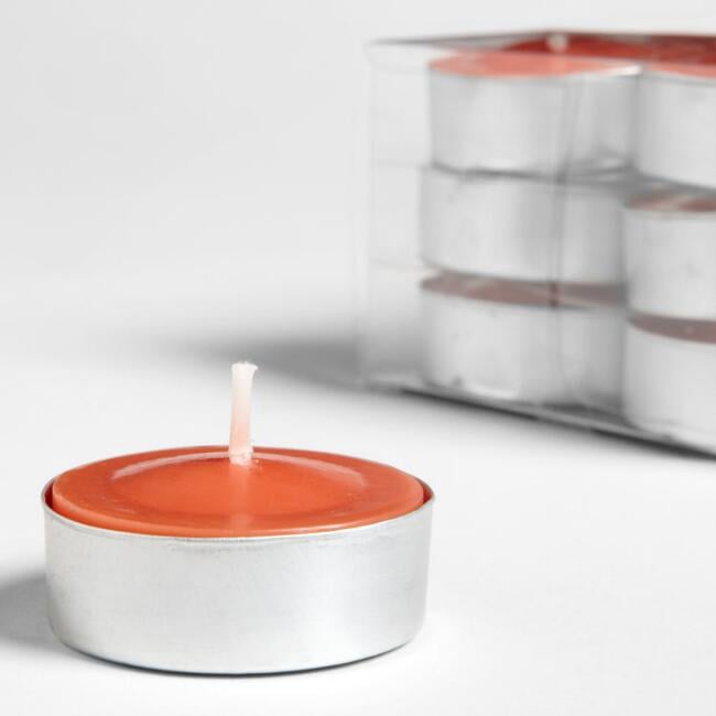 Mexican Pumpkin Tealight Candles Twelve-Pack