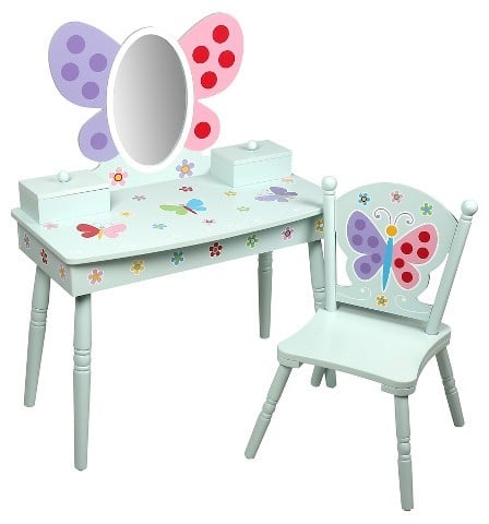 Butterfly Garden Vanity and Chair Set