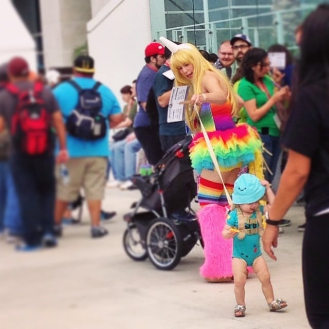 And ONLY at Comic-Con will you see a Lady Rainicorn mom and a BMO baby on a leash.