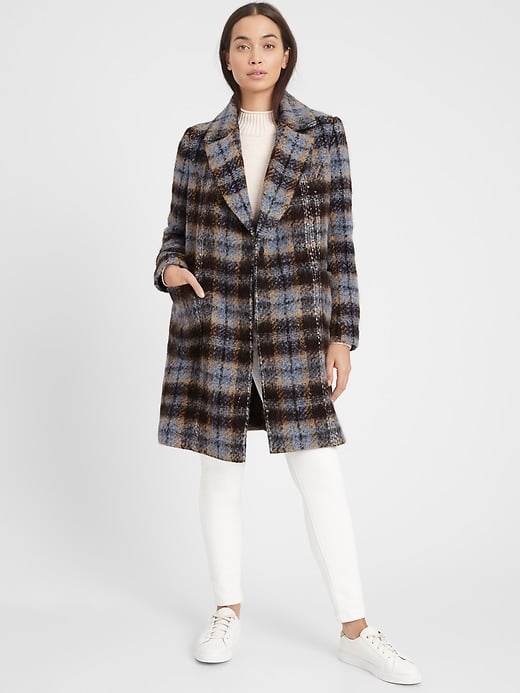 Banana republic clearance plaid coat
