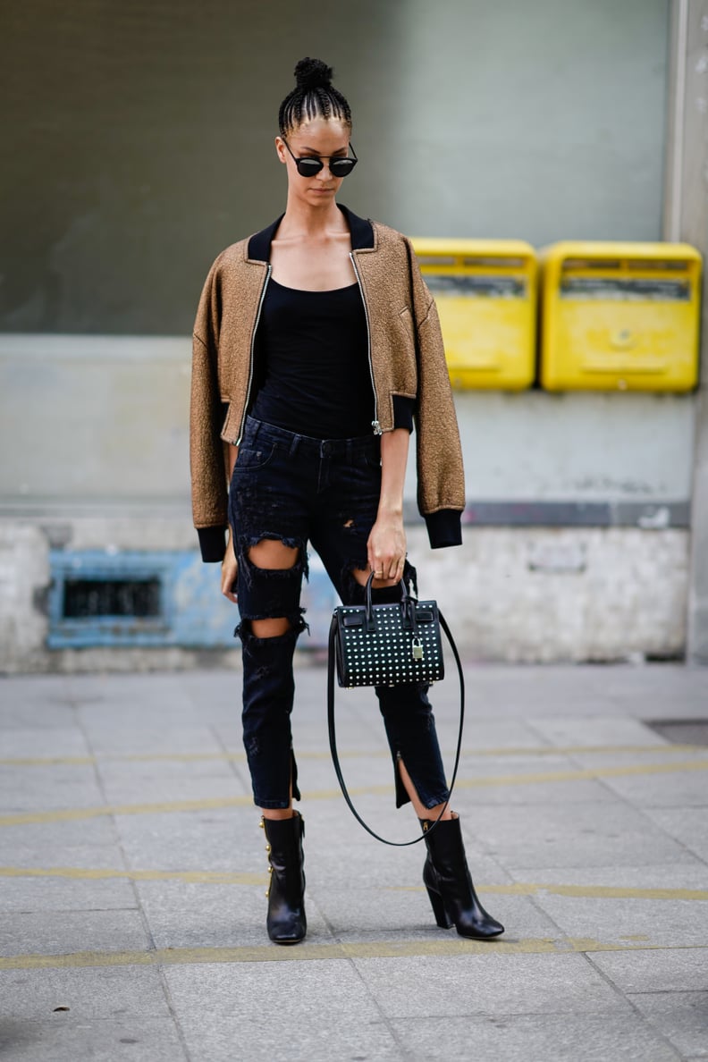 Show a Sexy Slip of Skin by Styling Cropped, Ripped Jeans With Ankle Boots