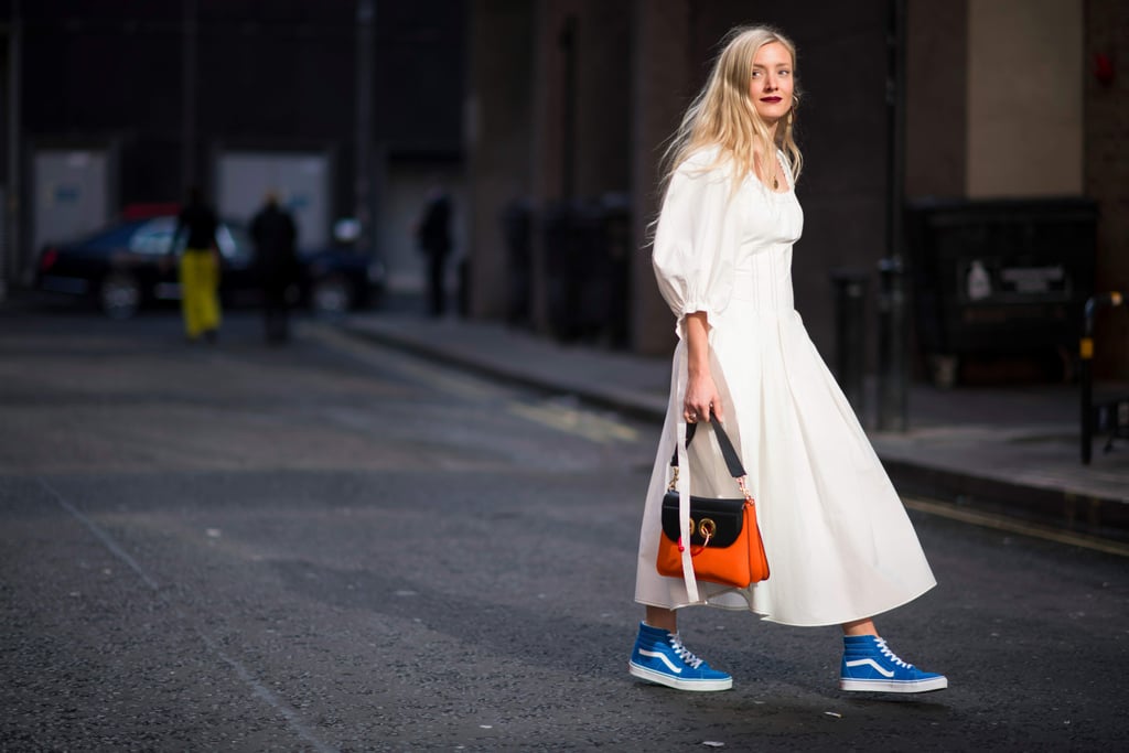 styling sneakers with dresses