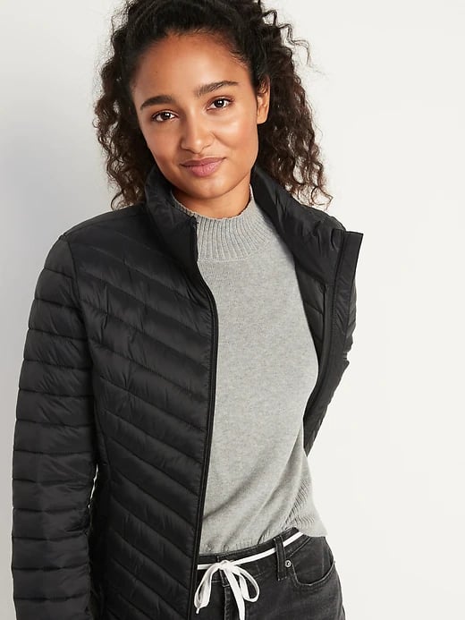 Old Navy Water-Resistant Narrow-Channel Packable Puffer Jacket in Black Jack