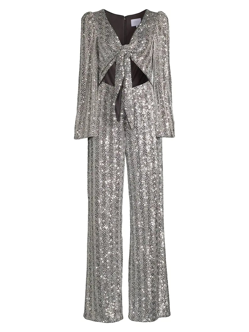 One33 Social Sequined Tie-Front Jumpsuit