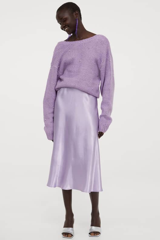 H and m calf length skirt sales