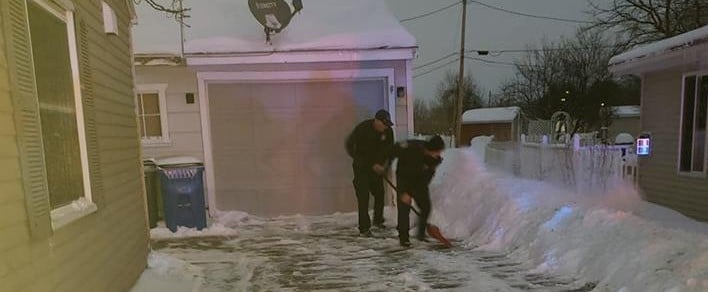 Firefighters Shovel Driveway After Delivering Baby