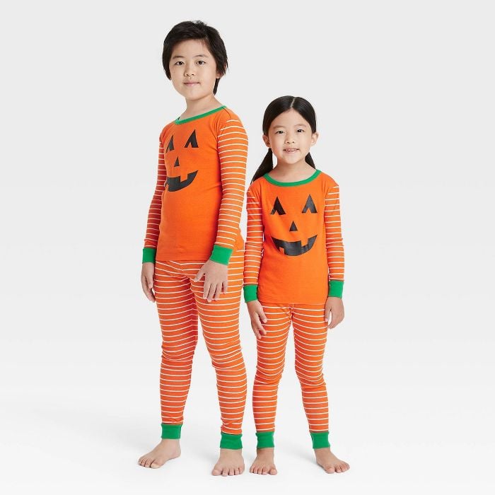 Pretty Pumpkins: Toddler Halloween Pumpkin Matching Family Pajama Set