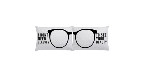 glasses pillow pair