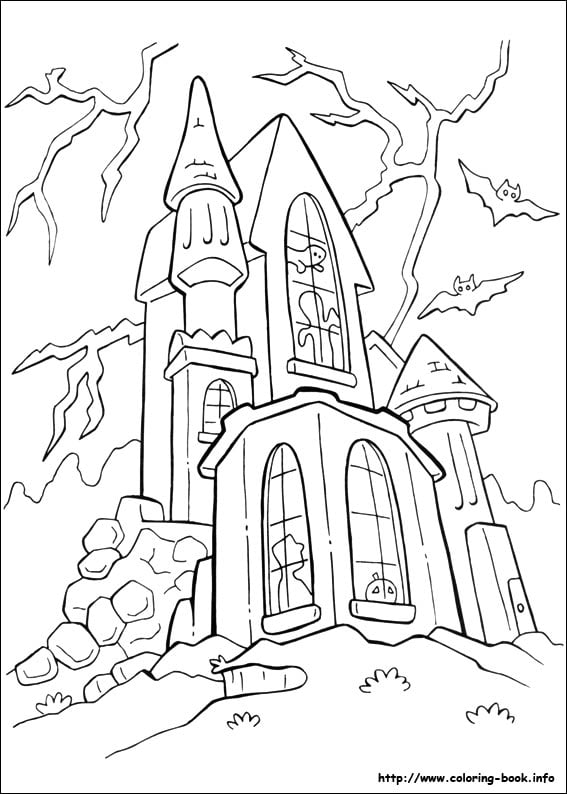 Download Happy Halloween House Coloring Page For Kids Printable Free Halloween Coloring And Drawing