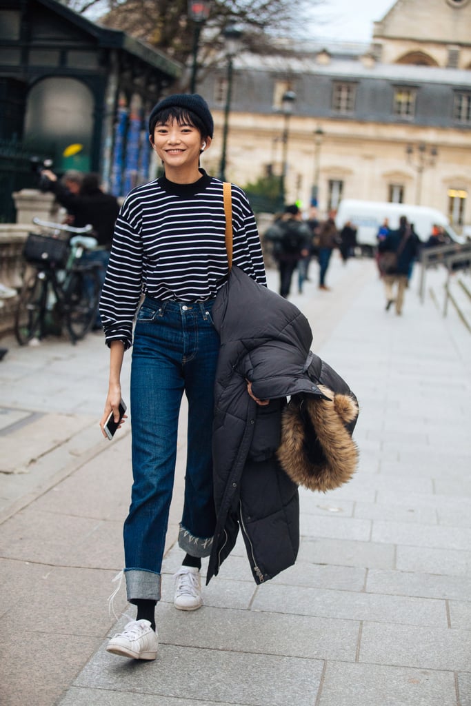 Cute striped sales shirt outfits