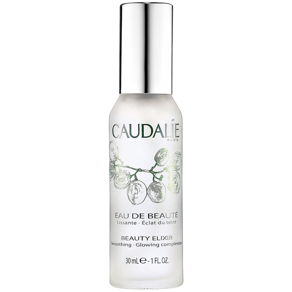 "This may seem like a superfluous item which makes it perfect as a present! This is great for spraying on your face at pretty much any time throughout the day. If you're wearing makeup and especially powder it's great to spray this on to set and illuminate your face after applying makeup."   
Caudalie Beauty Elixer  ($18)