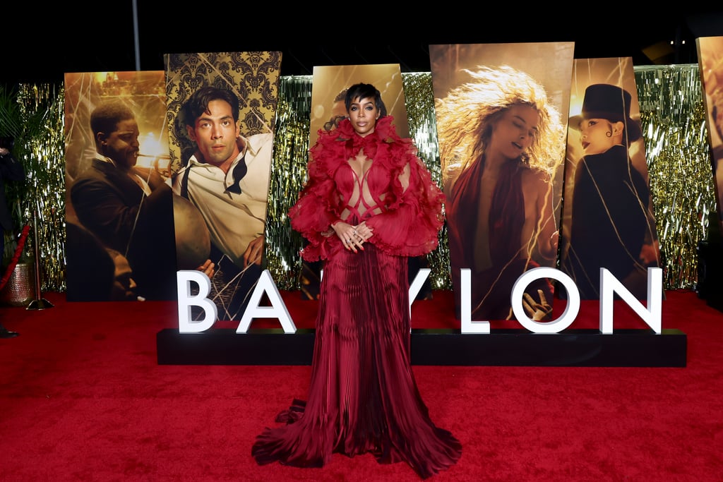 Kelly Rowland Wears 3D Red Cutout Dress to Babylon Premiere