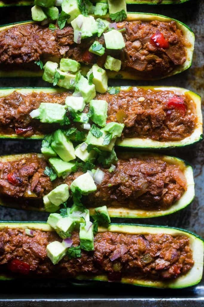 Mexican Tuna Stuffed Zucchini Boats