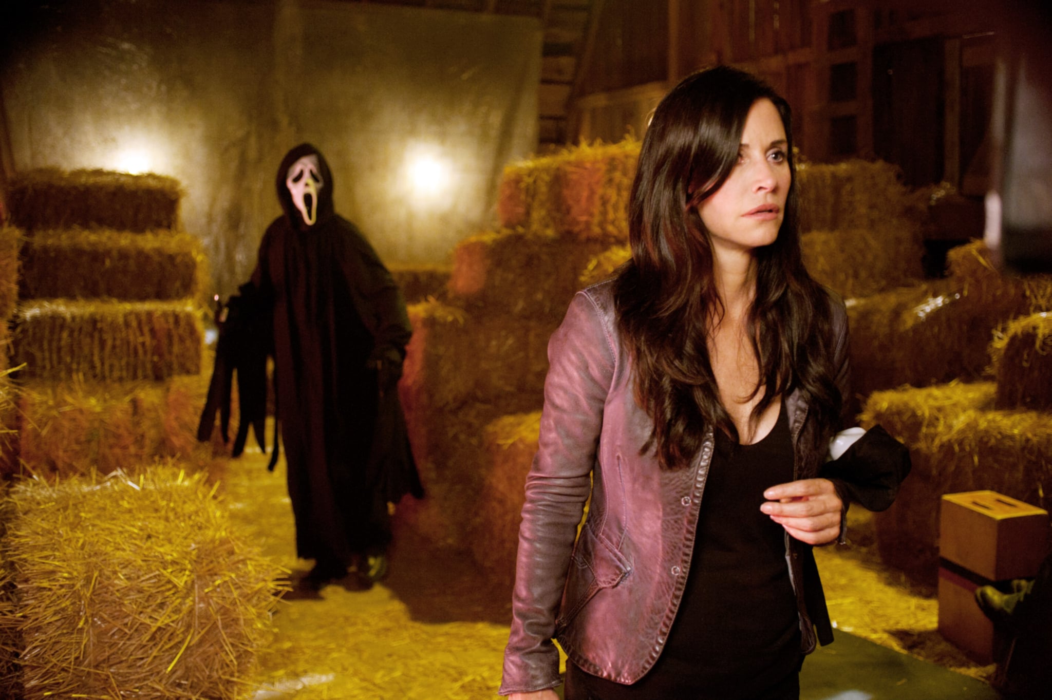 SCREAM 4, (aka SCRE4M), Courteney Cox (right), 2011, Dimension Films/courtesy Everett Collection