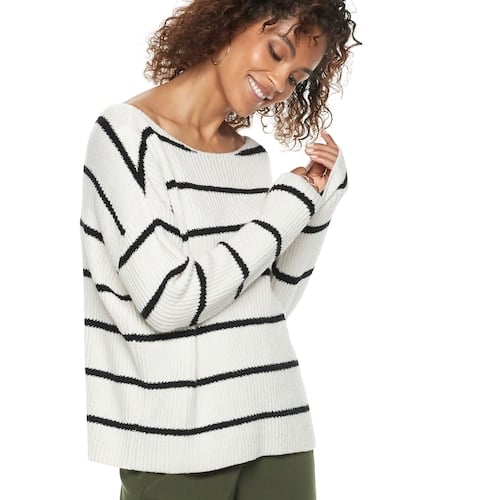 POPSUGAR at Kohl's collection Striped Oversized Sweater
