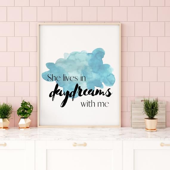 "She Lives in Daydreams With Me" Lyrics Poster