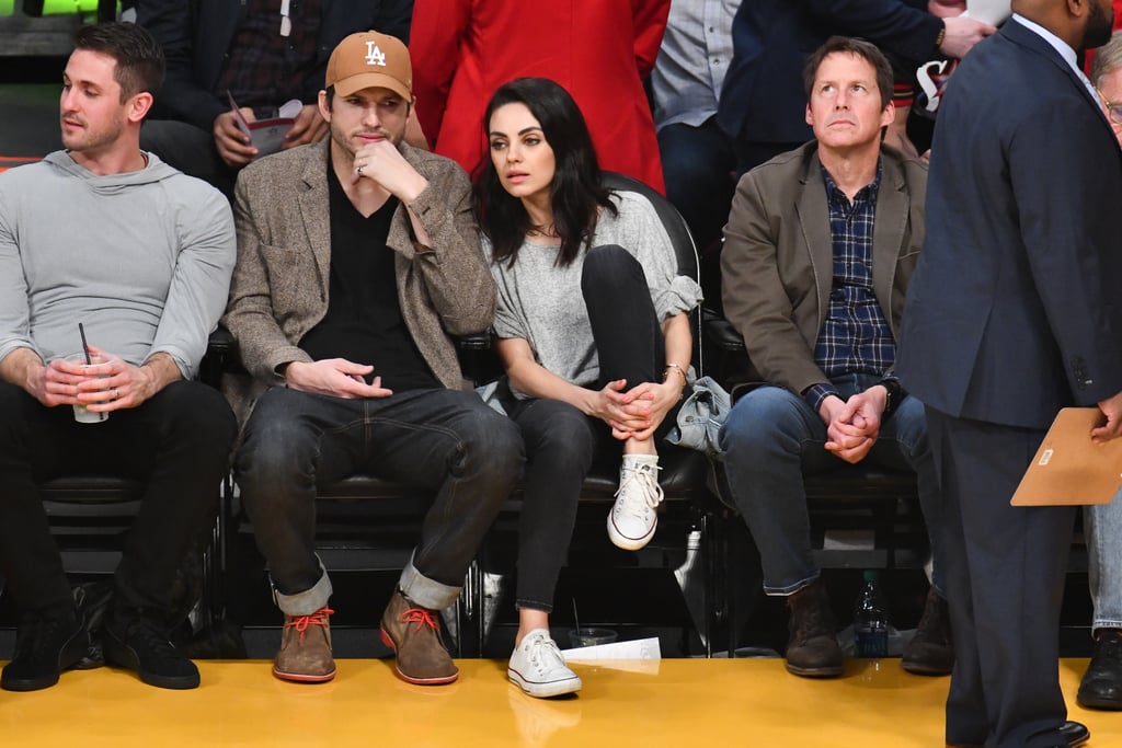Ashton Kutcher and Mila Kunis at Lakers Game January 2019