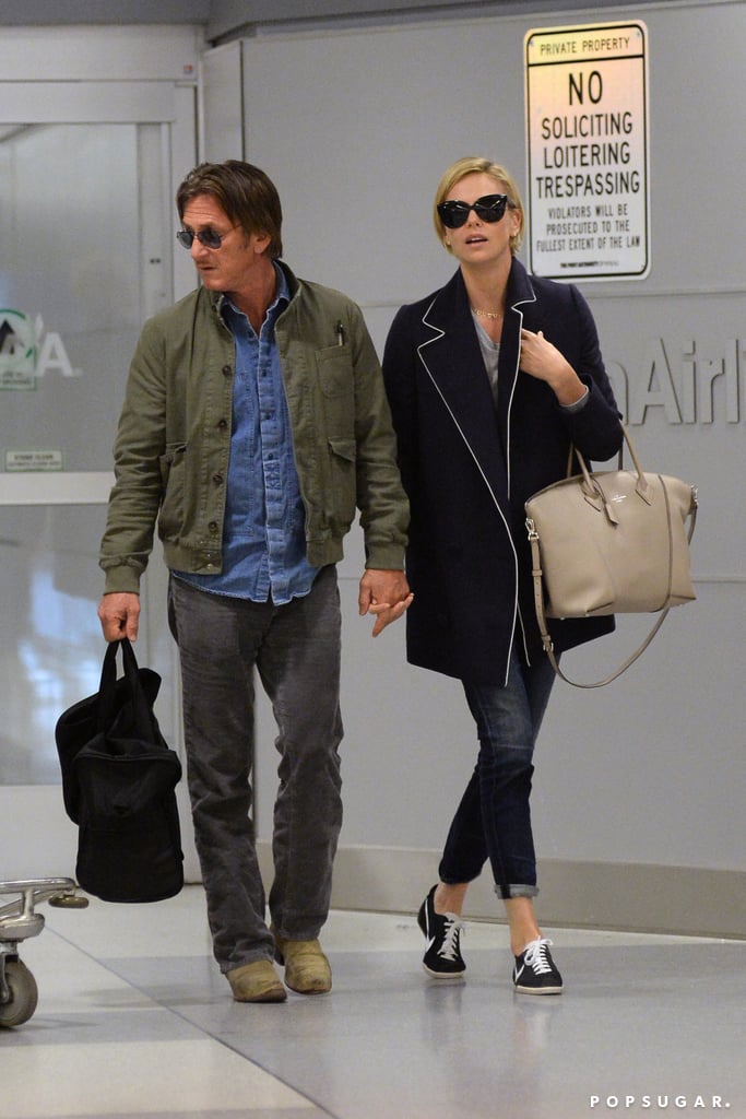 Charlize Theron and Sean Penn at JFK Airport