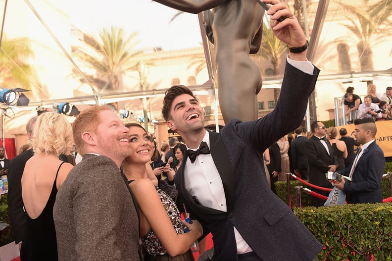 Jesse Tyler Ferguson, Sarah Hyland, and Justin Mikita