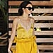 Kendall Jenner Wearing Yellow Paperbag-Waist Trousers