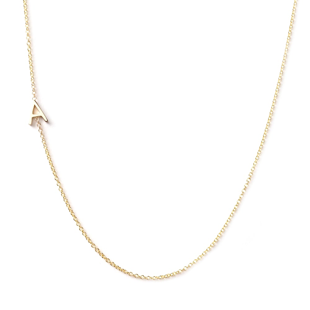 Maya Brenner 14K Gold Asymmetrical Letter Necklace