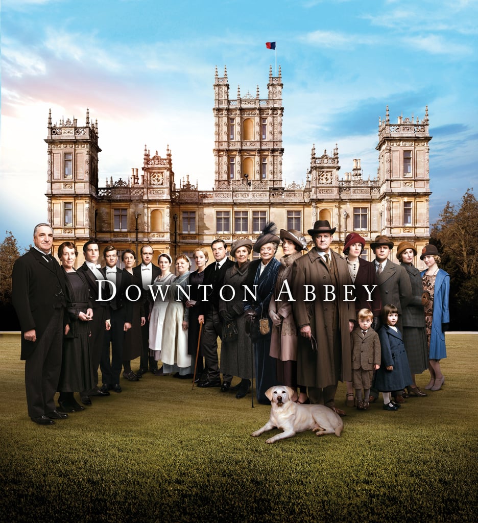 The cast of Downton Abbey posed together for their fifth season cast snap.
