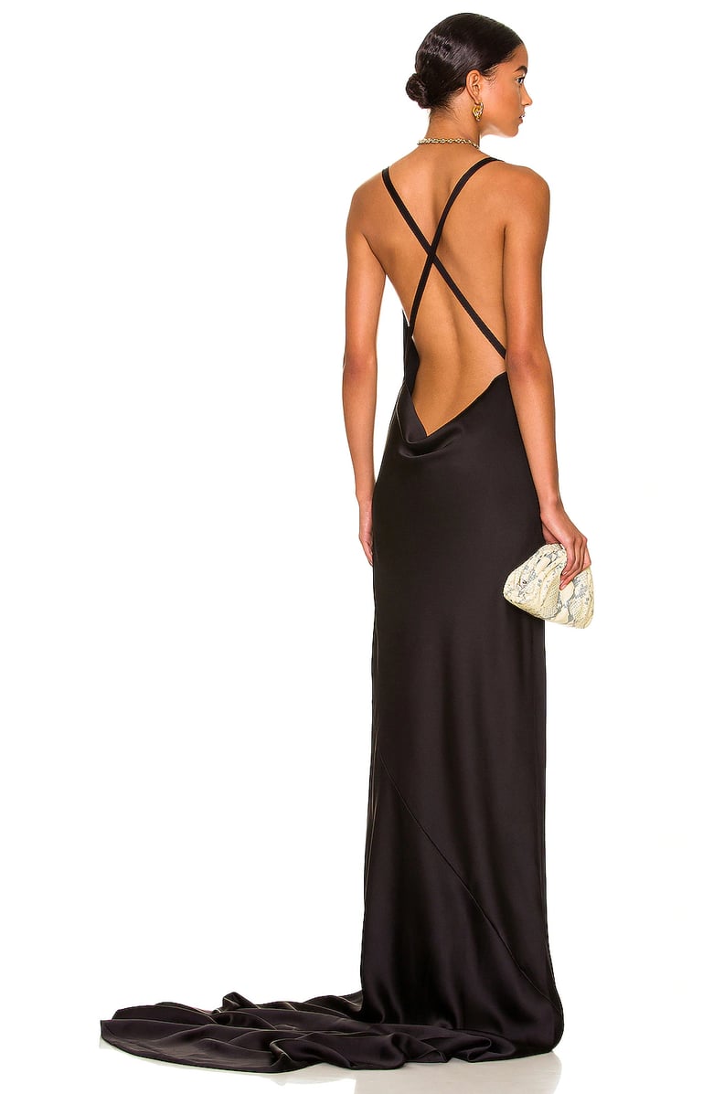 Norma Kamali Cross Back Bias Gown in Black