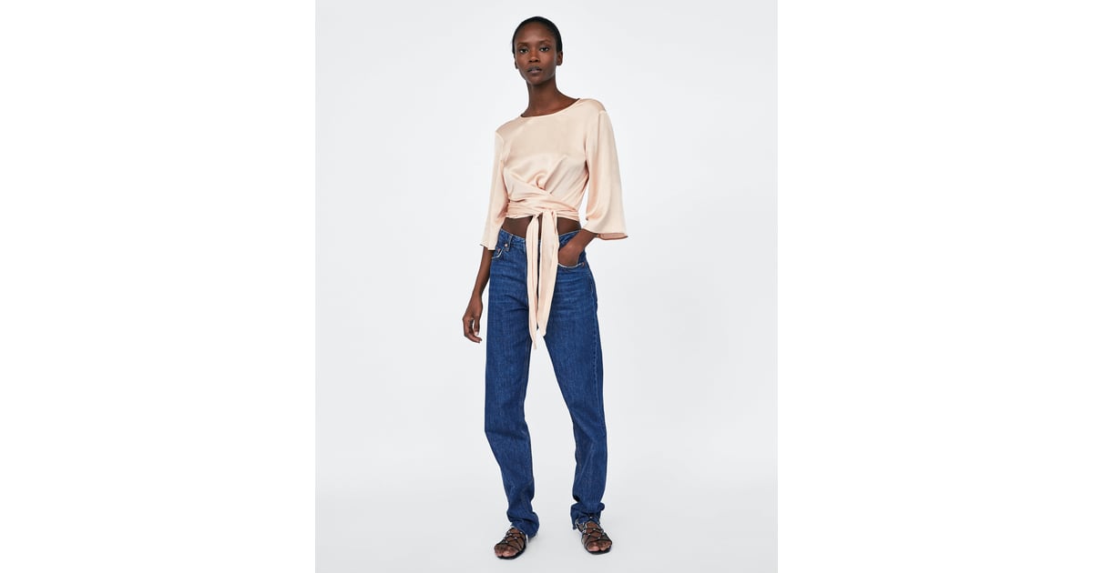 Zara Satin Crop Top How to Wear a Crop Top POPSUGAR Fashion Photo 21