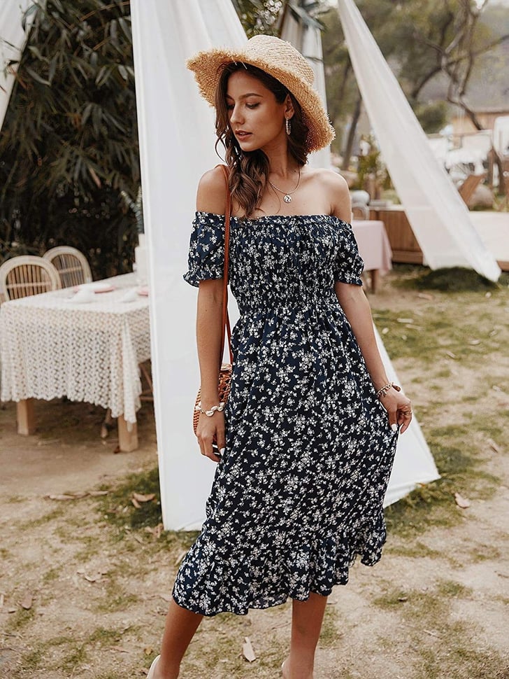 Off the shoulder midi summer dress top