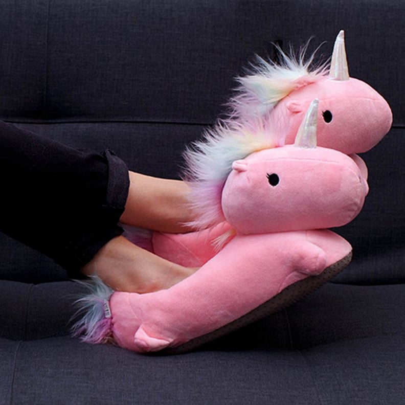 Unicorn heated slippers top