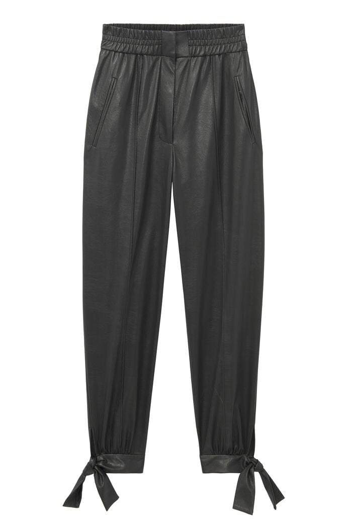 Rebecca Taylor Vegan Leather Tie Cuff Pant