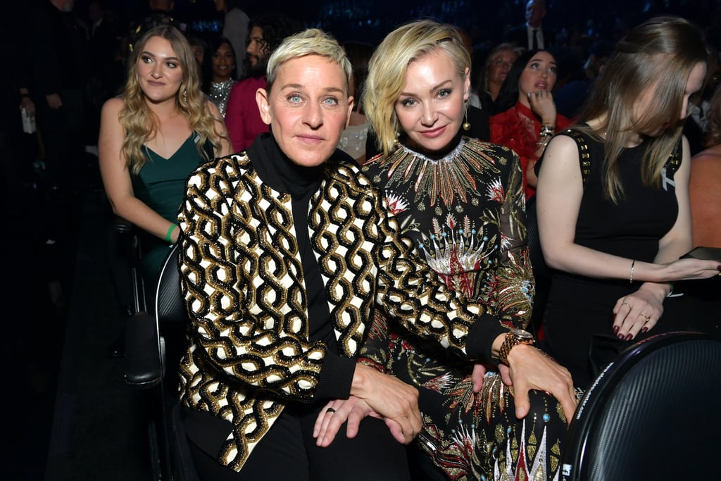 Ellen DeGeneres and Portia de Rossi at the 2020 Grammys