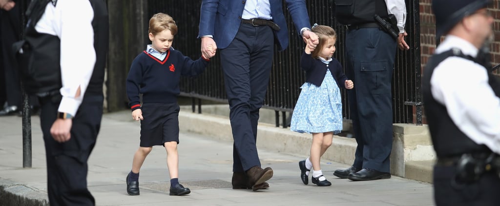 Prince George and Princess Charlotte at Hospital to See Baby
