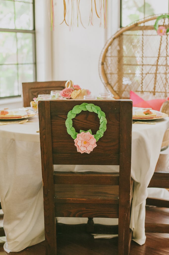 The wreath design extended to the chair backs.