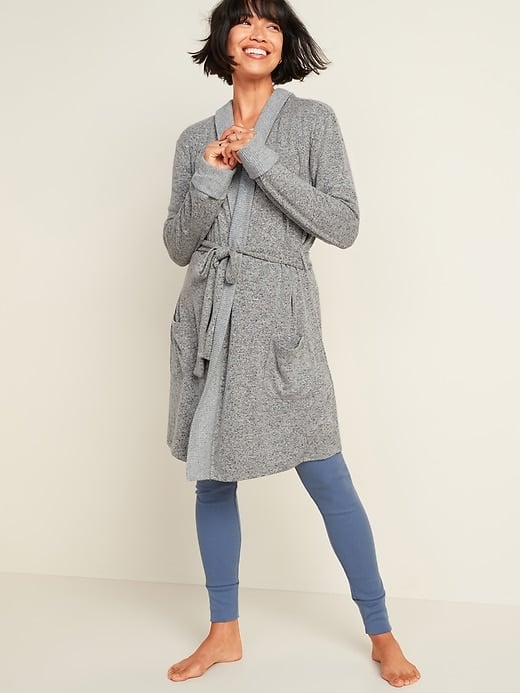 Cozy Hooded Tie-Belt Robe