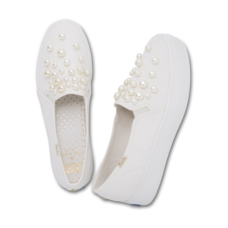 Keds X Kate Spade Triple Decker Pearls Sneaker Keds X Kate Spade Wedding Sneakers Popsugar 