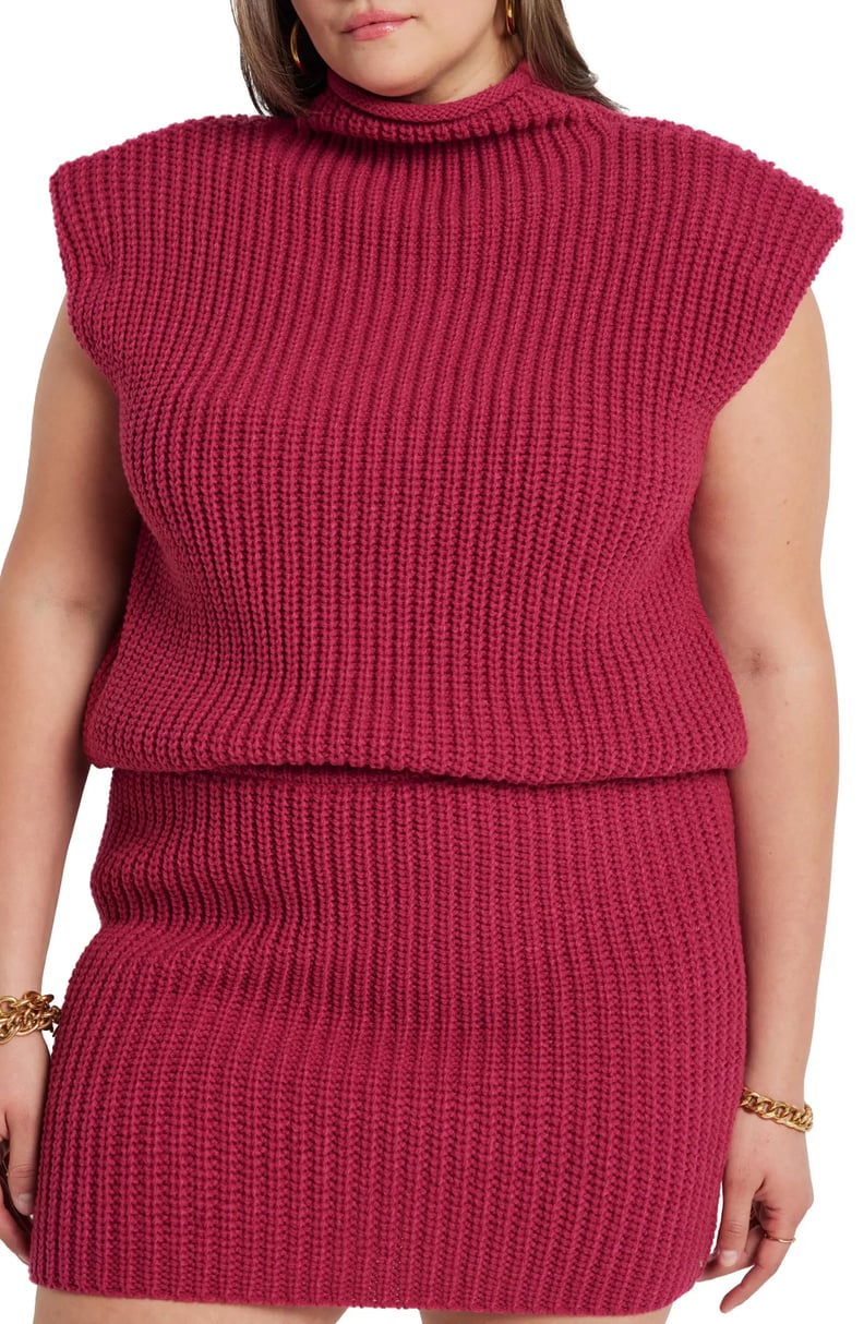 A Plus-Size Sleeveless Turtleneck Top: Eloquii Cap Sleeve Mock Neck Sweater