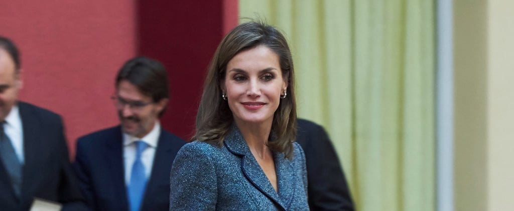 Queen Letizia Gray Felipe Varela Skirt Suit