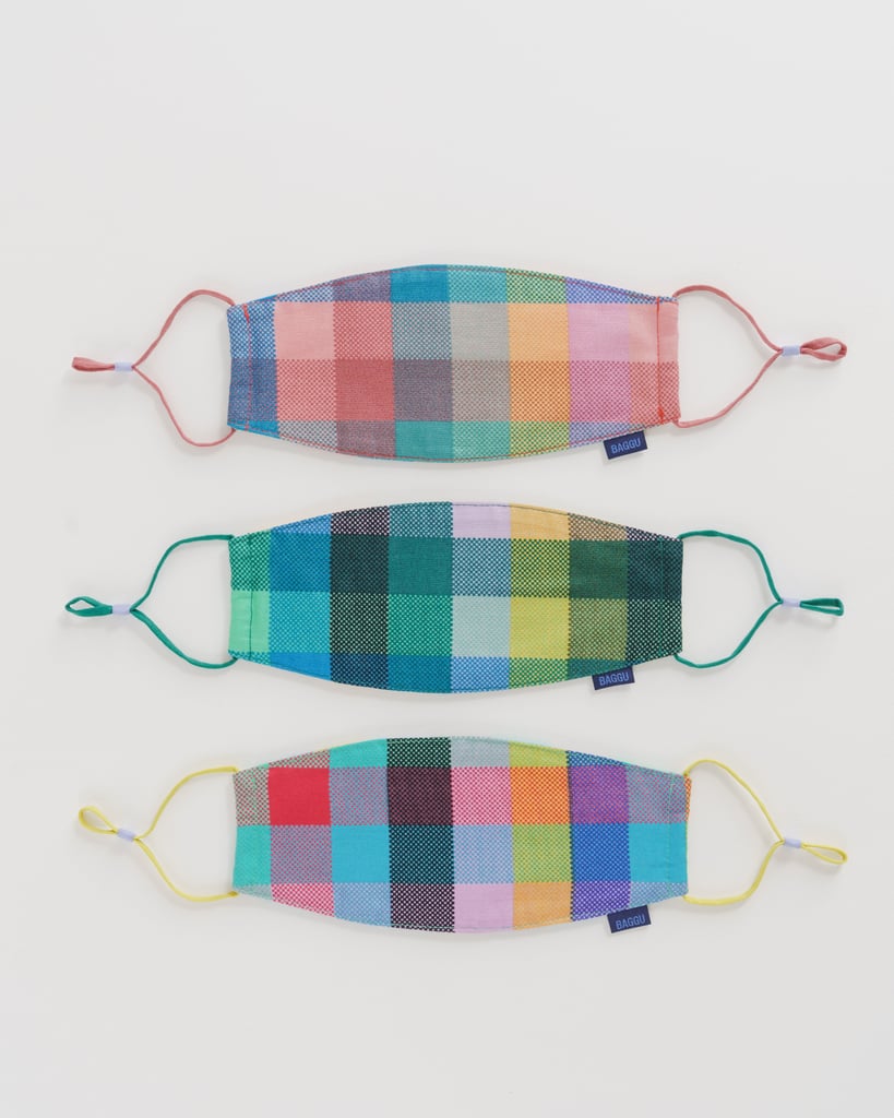 Baggu Fabric Face Mask Set in Madras Mix