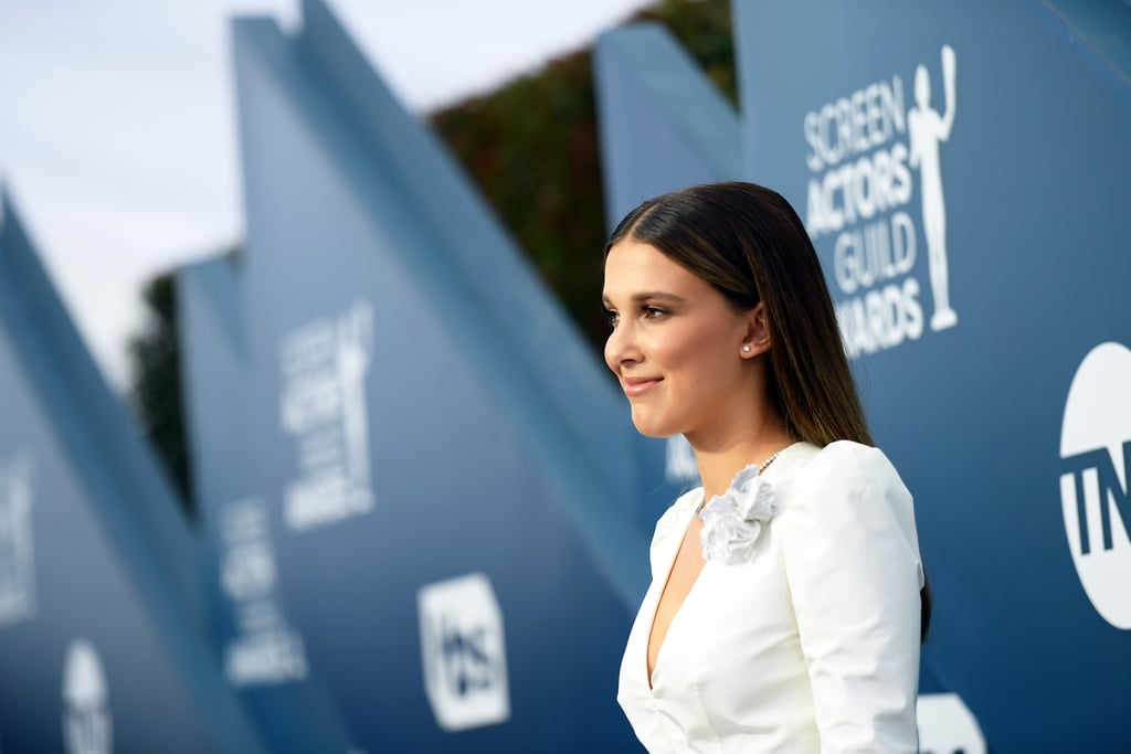 Millie Bobby Brown White Outfit at the 2020 SAG Awards